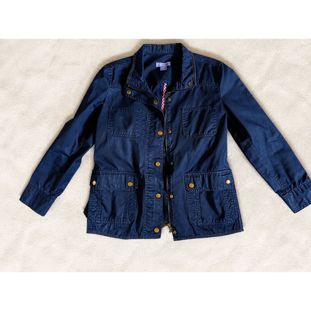 Laura Scott Women’s Petite Medium Navy Blue 100%‎ Cotton Utility Jacket